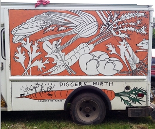 Diggers Mirth Collective Farm Delivery Truck, left side orange