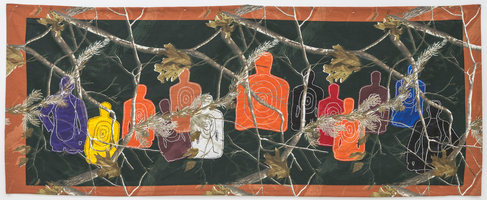 Adam Taye Invisible Targets Embroidery on media canvas