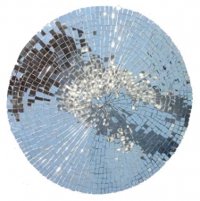 Alexander Viscio Works on glass. 1996-2010 1691 pieces of mirrored glass on a flat piece of  wood.