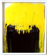 Alexander Viscio Works on glass. 1996-2010 Enamel paint, silicone and glass with wood frame.