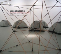 Alexander Viscio Performance/Installations 1999-2006 6 dome tents and a 3 x 3 x 3 meter copper tube  frame.