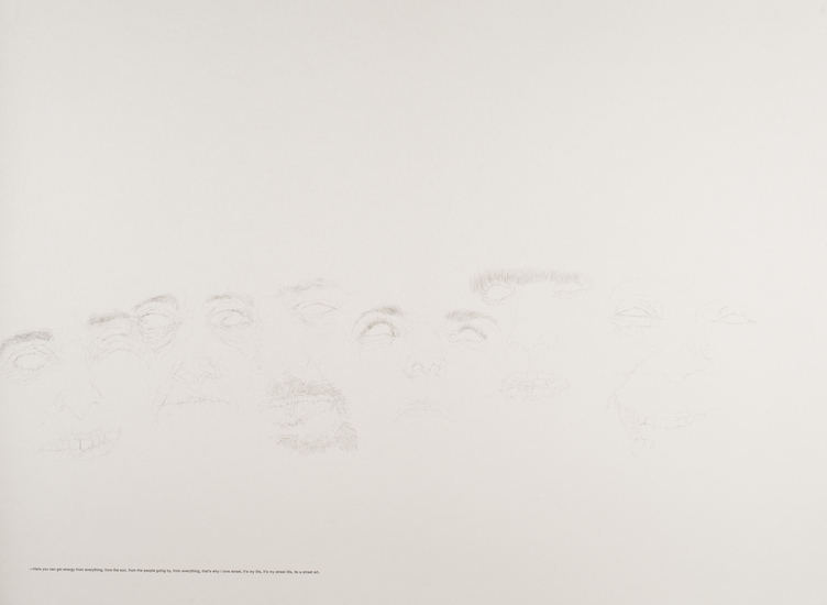 ALEXANDRA DO CARMO  DRAWINGS 2014 for project STUDIO SOCIALIS pencil and printed text on paper
