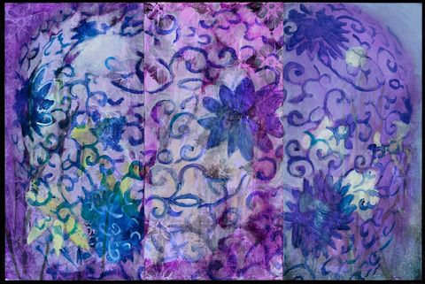 P1 Pieces Acrylic, oil and ink on three boards