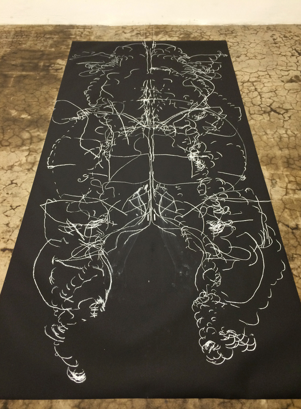 a l i s e   s p i n e l l a Performance 12-foot heart drawing (detail)