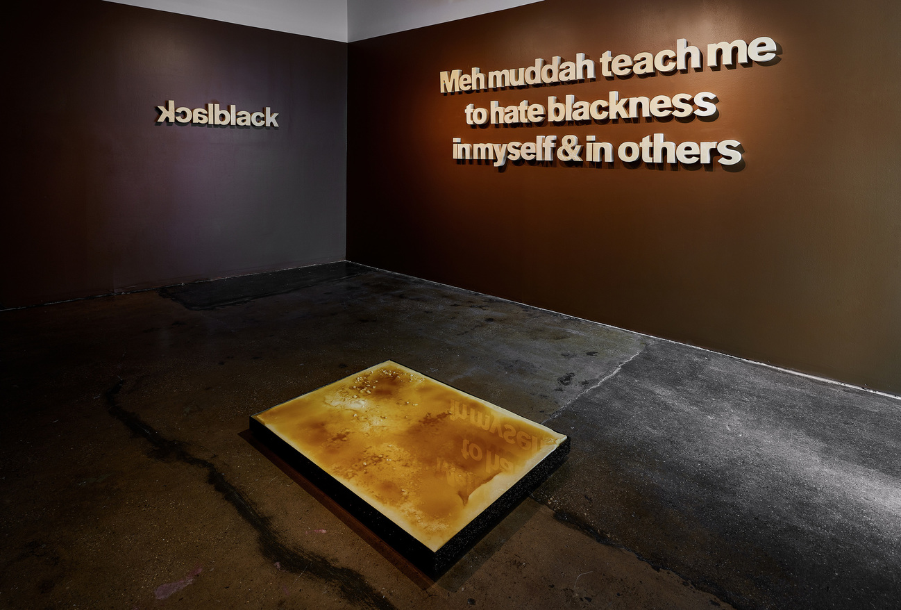 Meh Muddah Teach Me to Hate Blackness in Myself & in Others ALLANA CLARKE Sculpture//Installation cast raw cocoa butter
