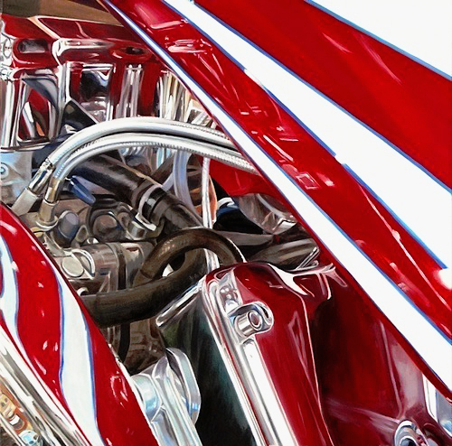 Candy Cane Chopper allan gorman Ready to Rumble Oil on Canvas