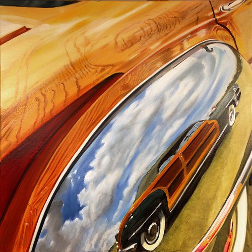 Woody in a Woody allan gorman On the Road Oil on Linen