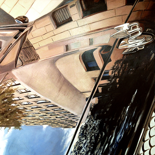 Park Avenue Bentley allan gorman On the Road Oil on Linen