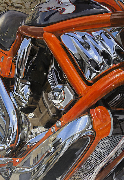 Red and Black Eagle allan gorman Ready to Rumble Oil on Linen
