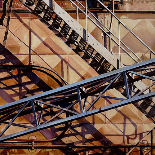 Stairs and Shadows allan gorman Exquisite Engineering Oil on Linen
