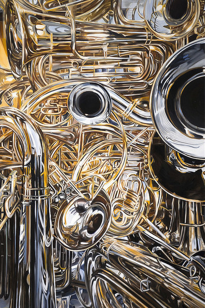 Cacophony allan gorman Exquisite Engineering Oil on Panel