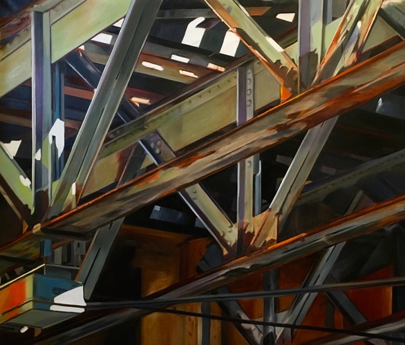A Little Light Peeking Through allan gorman Under The El Oil on Linen