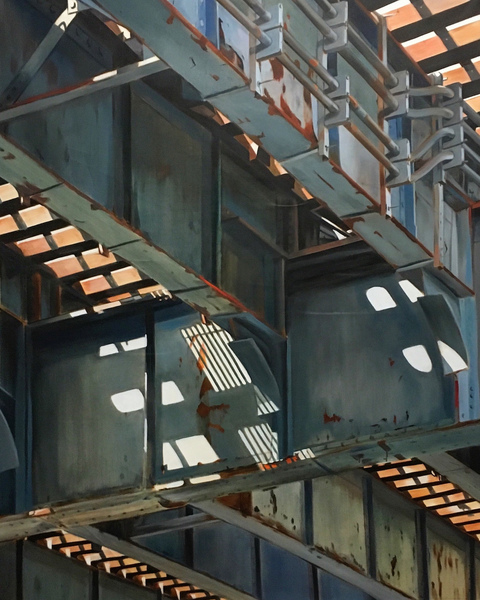 Z Line Z's allan gorman Under The El Oil on Linen