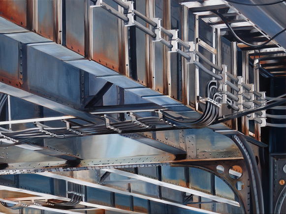 Van Cortland Conduits allan gorman Under The El Oil on Linen