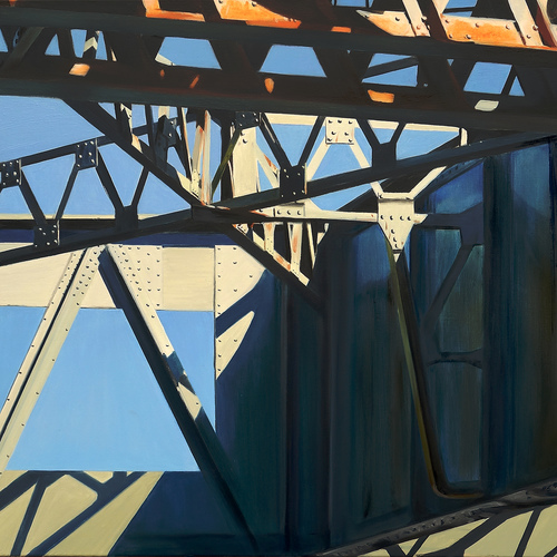 Acute and Obtuse allan gorman Under The El Oil on Linen
