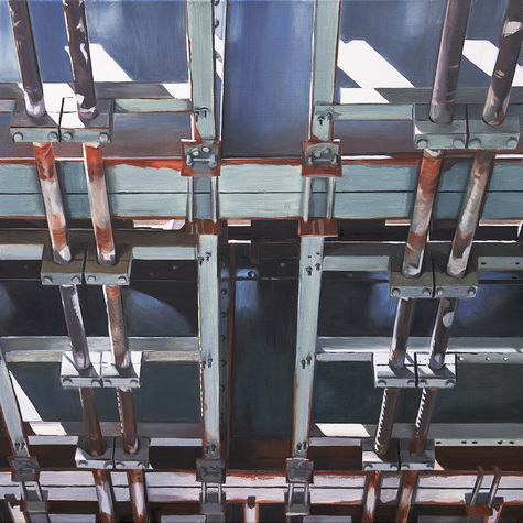 Ladders and Leads allan gorman Under The El Oil on Linen