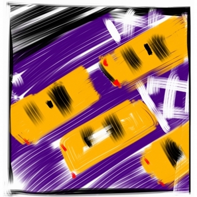 Four cabs allan gorman Watercolor/Digital Art Finger and iPad
