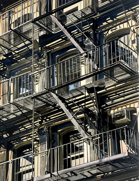 Shadows on 28th Street allan gorman Featured Paintings Oil on Linen