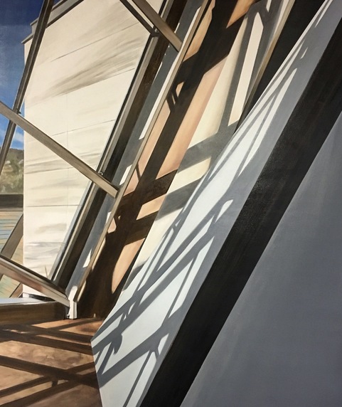 Shadows on a Lobby Wall allan gorman Featured Paintings Oil on Linen