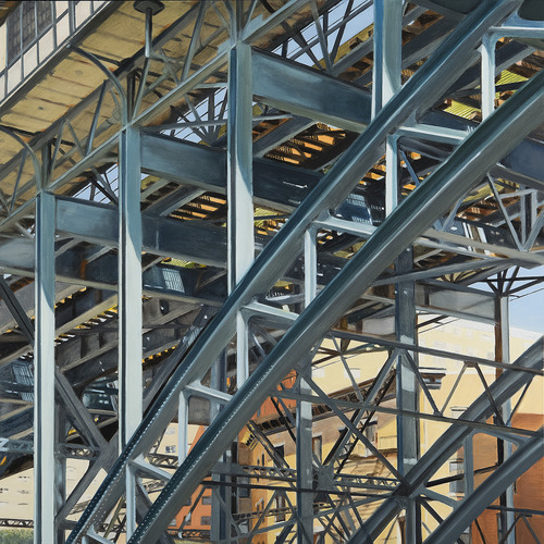Manhattan Valley Overpass allan gorman Featured Paintings Oil on Panel