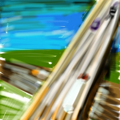 river bridge allan gorman Watercolor/Digital Art finger on iPad