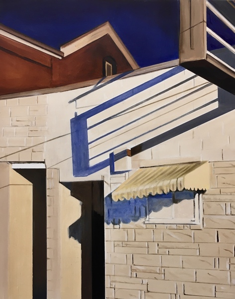 Shadows on a Kearny Building allan gorman Featured Paintings Oil on Panel