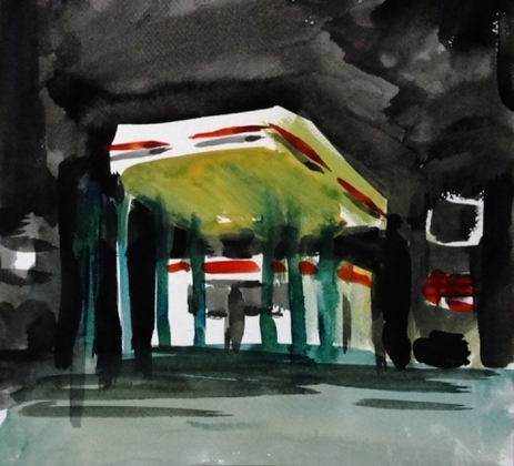 Citgo Night allan gorman Watercolor/Digital Art Watercolor