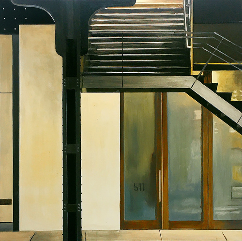 Highline Stairs at 23d Street allan gorman Featured Paintings Oil on Panel