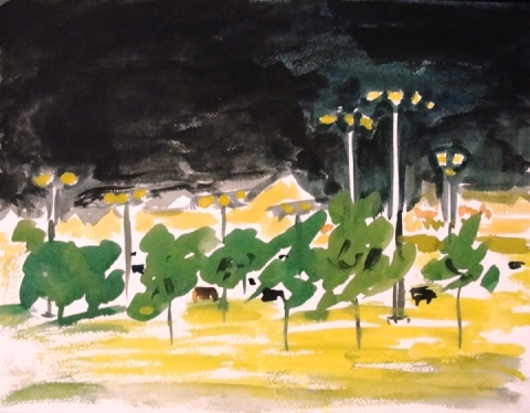 Shopping Mall allan gorman Watercolor/Digital Art Watercolor