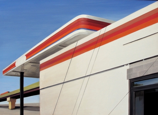 No Gas for Miles allan gorman On the Road Oil on Linen