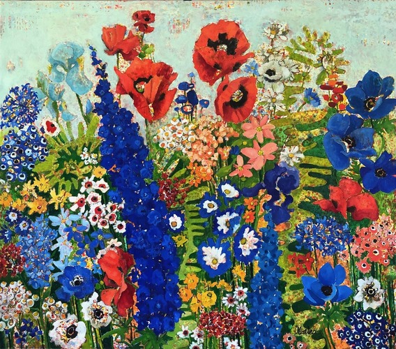 Summer Garden #1630 Anne Salas Paintings Oil on Canvas