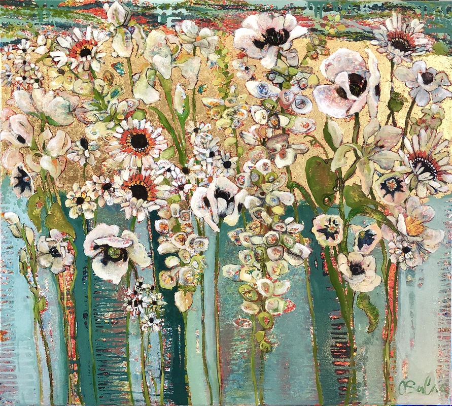 Red Physostegia #1632 Anne Salas Paintings Oil on Canvas