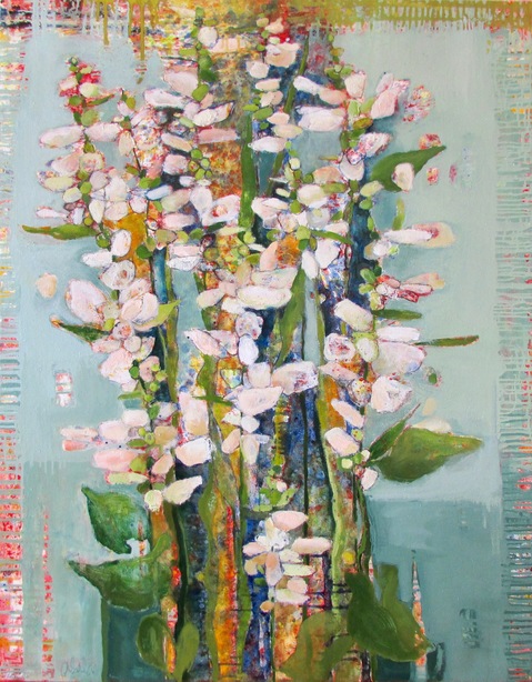 White Physostesia #1501 Anne Salas Paintings oil on canvas