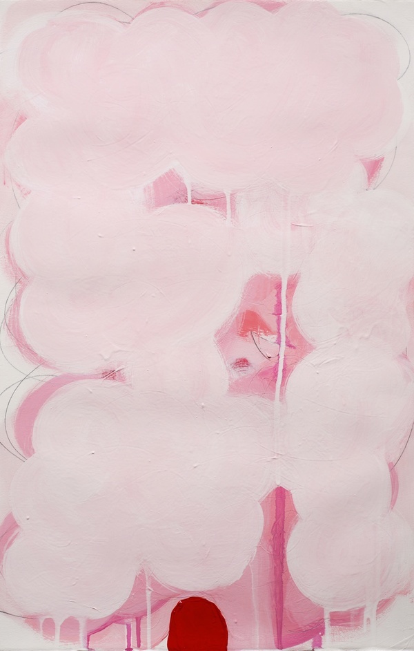 "Fluff" Anya Spielman Works on Paper Oil on Paper