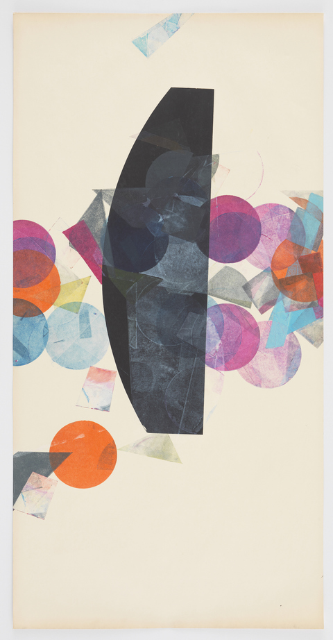 Black with Colored Circles Austin Thomas Works Monoprinted with Akua Intaglio Ink on proofing paper