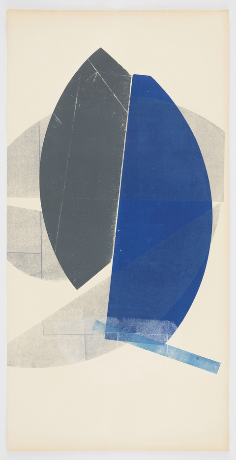 Blue and Gray Austin Thomas Works Monoprinted with Akua Intaglio Ink on proofing paper
