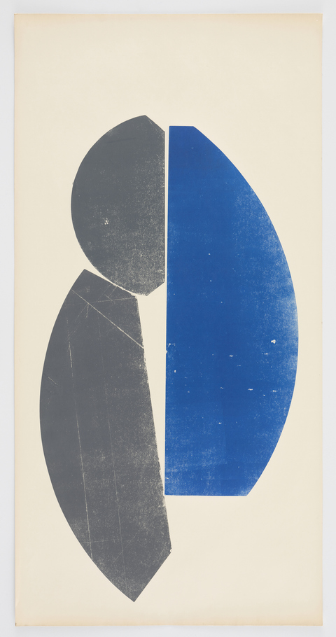 Large 2 Gray Blue Austin Thomas Works Monoprinted with Akua Intaglio Ink on proofing paper