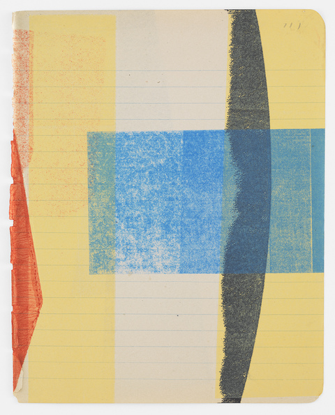 #111 with Blue Austin Thomas Works Monoprinted with Akua Intaglio Ink on notebook paper