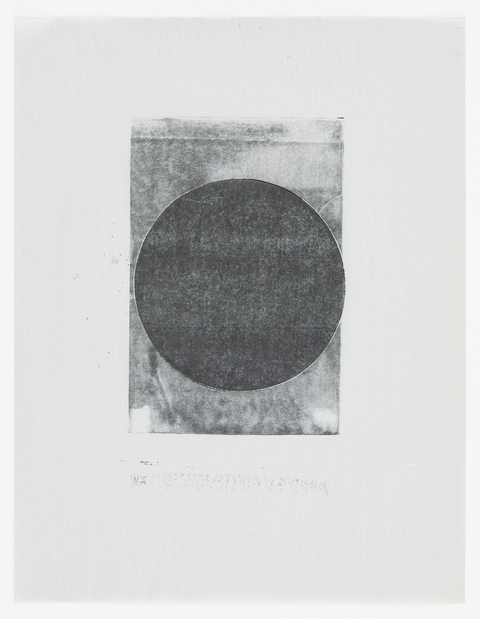Black Circle Square Austin Thomas Works Monoprinted with Akua Intaglio Ink on typing paper