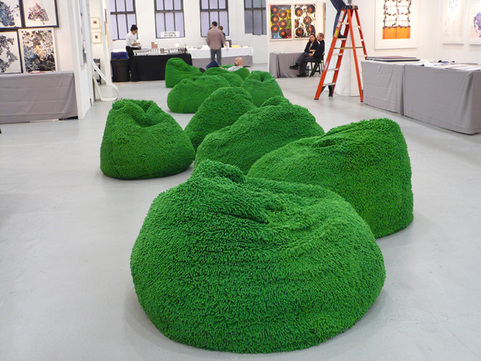 Barbara Gallucci Sculpture and Installation shag chenille beanbags