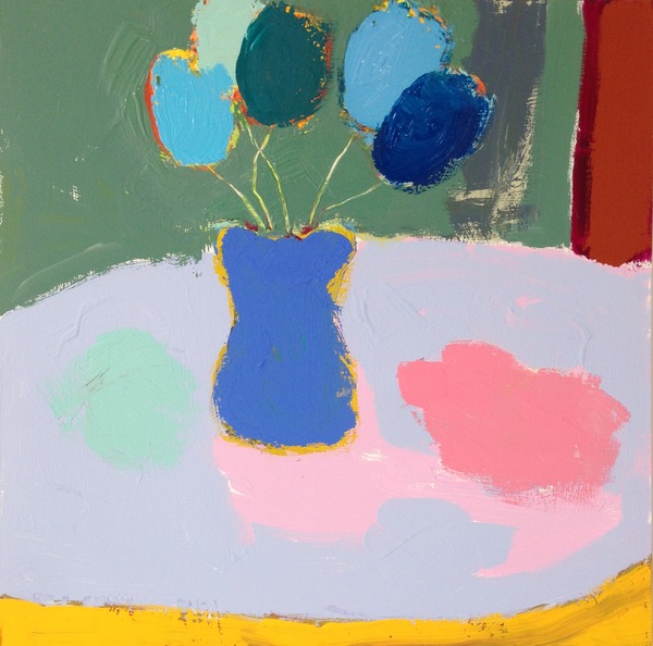 Five tulips Miscellany acryla gouache, flashe, and graphite on gessoed panel