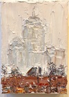 The Pru Skyline, Boston LLXVI (#116), Snowy Fog/ Barely There The Pru Skyline, Boston Series impasto oil paint on canvas