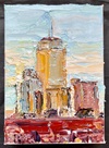 The Pru Skyline, Boston LLXIV (#114), Warm Winter Sky, Low Afternoon Sun The Pru Skyline, Boston Series impasto ol paint on canvas