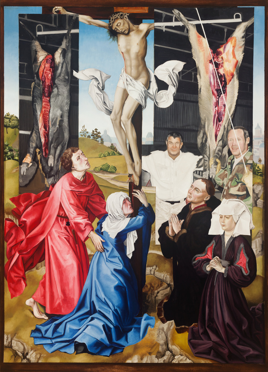 Crucifixion w/ Father BRANDON CAMPOS PAINTINGS Oil on panel