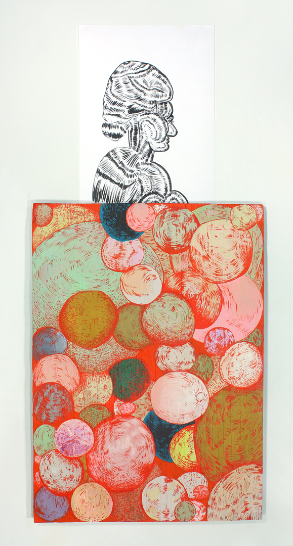 "I Love Your Shit" Bridget Mullen Archive Acrylic paint on wood, ink on paper