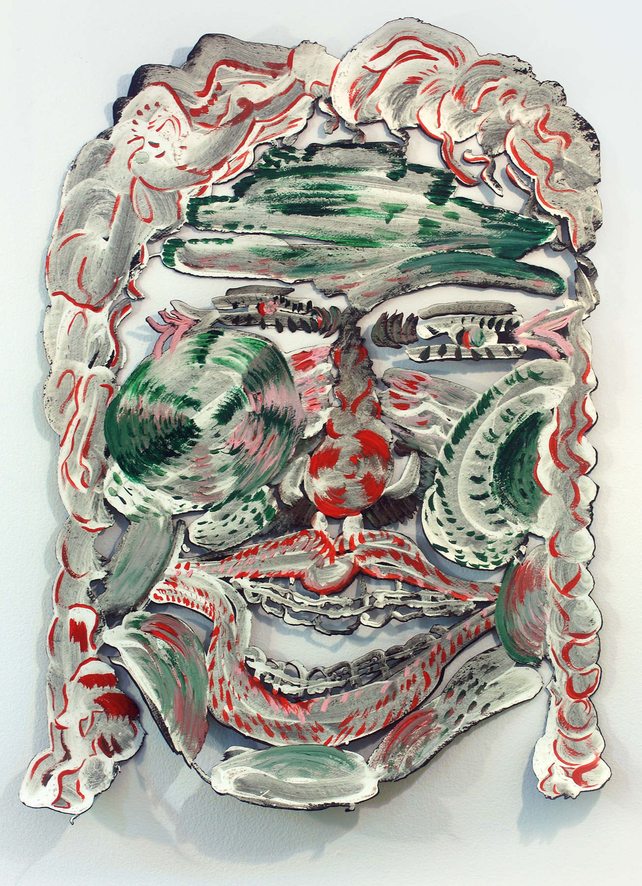 "Mask to Incite Change" Bridget Mullen Archive Acrylic paint on tar paper