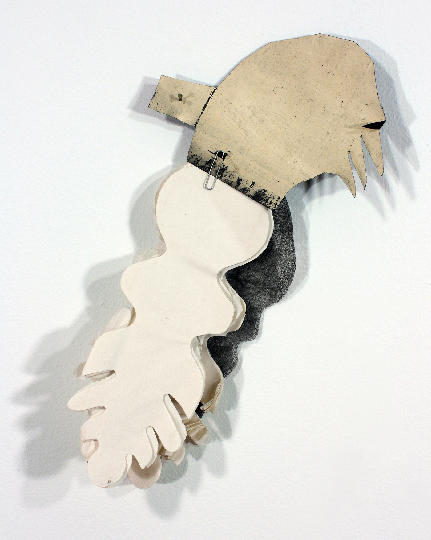 "Pet Idea" Bridget Mullen Archive Acrylic paint on tar paper, gossamer paper, found paper, nail