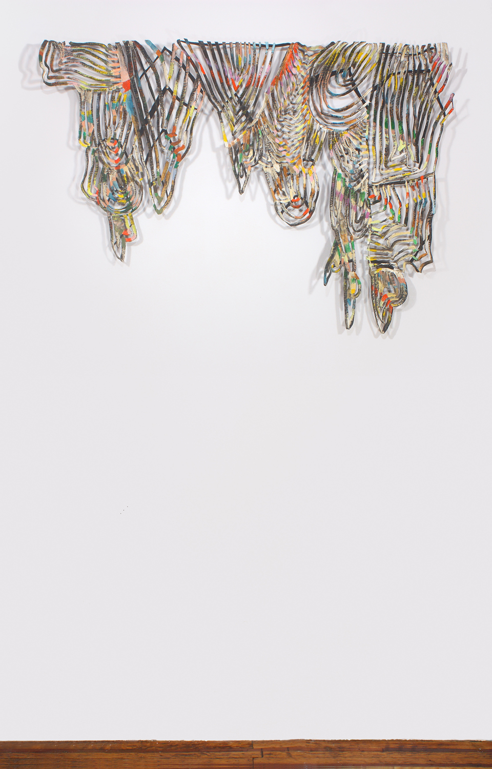 "Stovetop Stalactite" Bridget Mullen Archive Acrylic paint on tar paper, nails