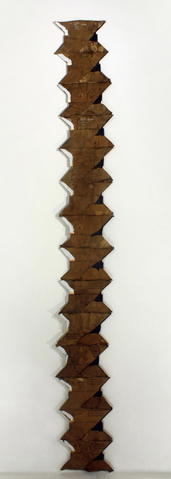 ONLY TRUTH COMPOSITES SYMBOLIZE TRUTH Bridget Mullen Archive Brown paper bag bottoms, acrylic paint, ink, thread