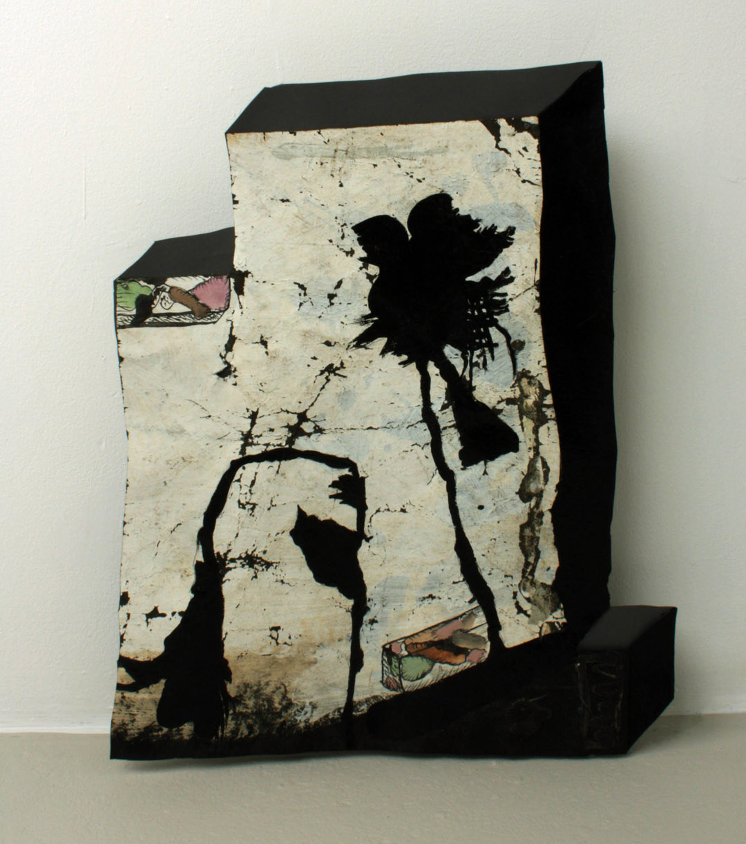 BLOCK Bridget Mullen Archive Tar paper, acrylic paint, found paper, hot glue